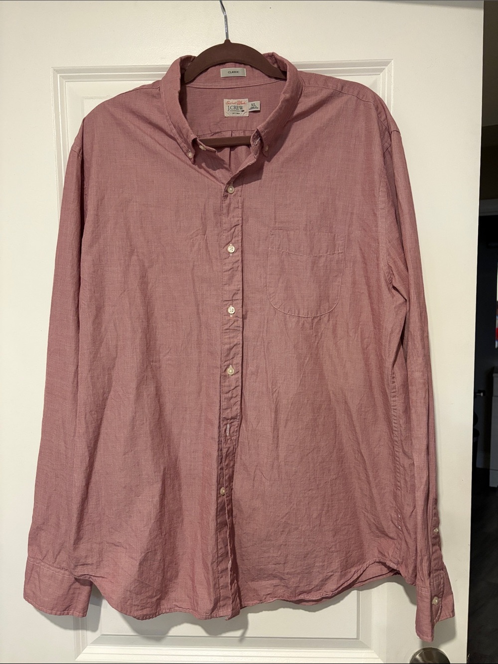 J. Crew Men’s Long-Sleeve Button-Down Shirt - Dusty Rose